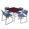Regency Kee Square Table & Chair Set, Wood, Metal, Polypropylene Top TB4848MHBPCM44BE - alternate 1